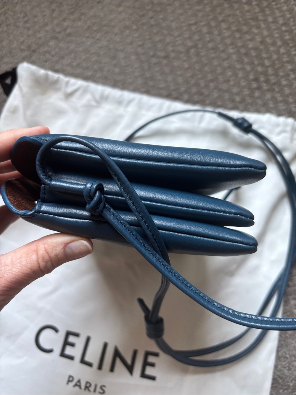 Celine Teal Trio Flap in smooth lambskin, mint condition! - Picture 7 of 17
